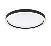 Eglo connect.z Smart Home lámpara de techo con LED regulable Padrogiano-Z, control con voz y Alexa sobre la ZigBee app, blanco-calido, luz metálica en negro RGB, Ø 57 cm