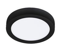 Eglo connect.z Smart Home lámpara de techo LED para el baño Fueva-Z, diámetro 21 cm, ZigBee, control de voz y de la aplicación, color de la luz, regulable, metálica de superficie negra, IP44