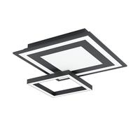 Eglo connect.z Smart Home panel LED Savatarila-Z, ZigBee, control de voz | y de la aplicación, colores ajustables, lámpara de techo metálica negra