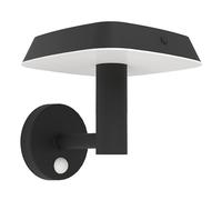 Aplique solar LED para exterior Dreoli (8 W, Plástico, Blanco cálido, Negro)