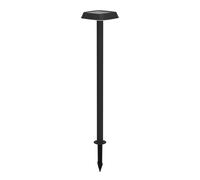 EGLO Dreoli Lámpara solar led de pie, lámpara de exterior con estaca y sensor de movimiento, lámpara de pie solar para exteriores, luz descendente, plástico negro, IP44