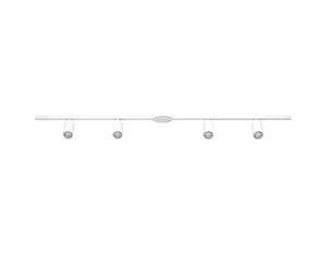Eglo Easy Track Sistema de rieles de alto voltaje, juego ampliable con 3 focos para techo, riel de techo de aluminio y plástico en color blanco, bombillas con casquillo GU10, 102 cm