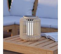 EGLO Farol LED solar Marliano, altura 24 cm, madera clara, madera