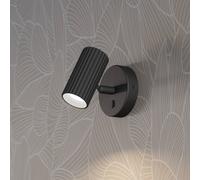 EGLO Foco de pared Portillo, negro, altura 11 cm, metal, GU10
