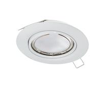 Eglo Foco empotrable Peneto, spot de acero en blanco, luminaria empotrable con casquillo GU10, incluye bombilla LED, foco empotrable plano y orientable, Ø 8,7 cm