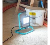 EGLO Foco exterior LED Avelar, negro/turquesa, 32 cm de ancho, metal