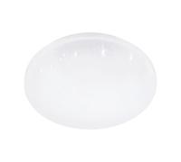 Eglo Frania-IP Lámpara de techo LED, para baño, con efecto de vidrio, fabricada en metal y plástico de color blanco, con luz blanca cálida, neutra y fría, protección IP44 y un diámetro de 31 cm