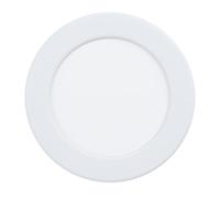 Eglo Fueva 5 Foco empotrable led, diámetro de 11,7 cm, foco blanco regulable de acero con superficie luminosa de plástico, foco plano con profundidad de montaje reducida de 26 mm, blanco cálido