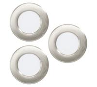 Eglo Fueva 6 Juego de 3 focos LED empotrables, redondos, plateado y blanco, plástico, blanco cálido y frío, 8,6 cm de diámetro