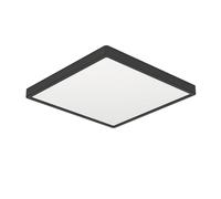 Eglo Fueva 6 Lámpara de techo LED cuadrada para baño, de plástico, en blanco y negro, color de luz blanco cálido o blanco frío, IP44, 15 x 15 cm