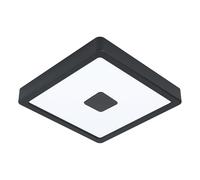 EGLO Iphias 2 Lámpara de techo led para exteriores, lámpara exterior para pared y techo, lámpara de techo para uso exterior de metal negro y plástico blanco, blanco cálido, IP44, 21 cm