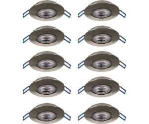 EGLO, juego de 10 focos LED empotrables Cedrez, diámetro 9 cm, focos de techo extraplanos, con interruptor DIP para ajustar la temperatura del color: blanco cálido, blanco tro y blanco frío