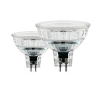 Eglo Juego de 2 lámparas GU5,3, 2 focos reflectores LED, luces reflectoras de 3 V cada una (corresponde a 22 V), 230 lúmenes, iluminante blanco cálido, 2700k, bombilla MR16, Ø 5 cm