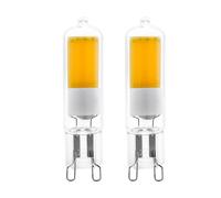 Eglo Juego de 2 lámparas LED G9 con casquillo, 2 bombillas enchufables, 2 V cada una (corresponde a 20 V), 200 lúmenes, luz blanca cálida, 3000k, pasador del foco Ø 1,6 cm