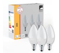 Eglo Juego de 3 bombillas LED E14, bombillas opalinas en forma de vela, 4,9 vatios cada una, blanco cálido, 3000 K, bombilla C37, Ø 3,7 cm