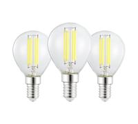 Eglo Juego de 3 bombillas LED E14, de bajo consumo y con clase energética A, 2,2 W, 470 lúmenes, con luz blanca cálida, 2700 Kelvin, formato P45, en forma de pera y con un diámetro de 4,5 cm