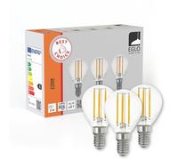 Eglo juego de 3 bombillas LED E14 en forma de gota, bombillas para iluminación retro, 7 vatios cada una, blanco cálido, 2700 k, transparente, bombilla Edison P45, Ø 4,5 cm