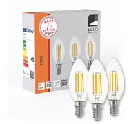 Eglo juego de 3 bombillas LED E14 en forma de vela, bombillas | para iluminación retro, 7 vatios cada una, blanco cálido, 2700 k, transparente, bombilla Edison C35, Ø 3,5 cm