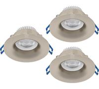 EGLO, juego de 3 focos empotrables Salabate, diámetro 8,8 cm, focos para techo de baño, lámparas de techo para baño fabricadas en aluminio, con luz blanca cálida, blanca tra y blanca fría, IP65