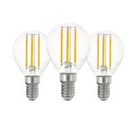 Eglo juego de 3 lámparas LED de filamento E14, bombilla Edison transparente