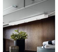EGLO Kob Luz led para montar bajo mueble, lámpara de cocina de 3 focos de metal blanco con interruptor basculante, luz led para cocina, blanco cálido