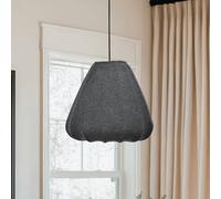 EGLO Lámpara colgante Barlaston, Ø 35 cm, negro/gris, metal, tela