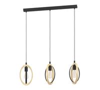 Eglo Lámpara colgante Basildon, 3 luces vintage industrial retro, acero