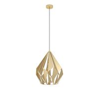 Eglo lámpara colgante Carlton para comedor, luminaria vintage para sala y comedor, luz de metal en oro, candil con casquillo E27, Ø 38,5 cm