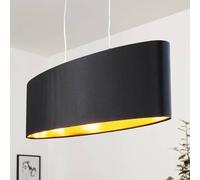 EGLO Lámpara colgante de tela Lecio, dorado-negro