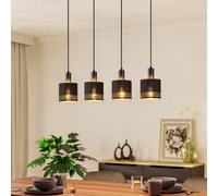 EGLO Lámpara colgante Esteperra, negro/oro, 4 luces