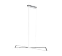EGLO Lámpara colgante LED Agrela, 2 luces, diseño moderno y minimalista | lámpara suspendida de acero, aluminio y plástico, lámpara para comedor y salón en cromo y blanco