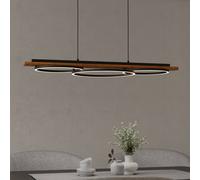 Boyal Lámpara colgante LED (40,5 W, L x An x Al: 101 x 40 x 110 cm, Negro/Madera rústica, Blanco cálido)