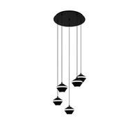 Eglo Lámpara colgante Perpigo de 5 luces, lámpara suspendida de acero negro | lámpara para mesa de comedor o salón con portalámparas GU10, diámetro 55,5 cm