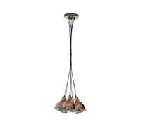 Eglo Lámpara colgante Priddy 1, lámpara vintage de 7 luces con diseño industrial, lámpara suspendida retro de acero, color cobre antiguo, casquillo E27