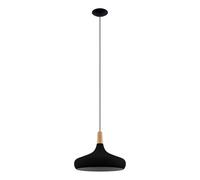 EGLO Lámpara colgante Sabinar, 1 luz, negro, Ø 40 cm