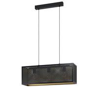 Eglo lámpara colgante Sallicano, lámpara colgante de 3 llamas | lámpara colgante de metal en negro, oro, lámpara de mesa de comedor, lámpara de salón colgante con casquillo E27, 73 cm