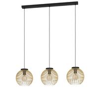 EGLO Lámpara colgante Venezuela, negro/oro, 3 luces