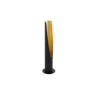 Eglo lámpara de mesa Barbotto, lámpara de sobremesa de 1 bombilla, lámpara de pie de acero, color negro, dorado, casquillo GU10, incl interruptor