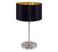 Eglo Lámpara de mesa Maserlo, lámpara de escritorio textil de 1 foco, luz
