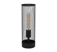 Eglo Lámpara de mesa redcliffe, 1 lámpara de mesa de llama, industrial, lámpara de noche, lámpara de sala de estar en negro, lámpara con interruptor, versión E27