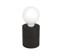 Eglo lámpara de mesa Turialdo 1, lámpara deco, luminaria en forma de cilindro de madera en negro mate, FSC100HB, luz para sala y dormitorio, casquillo E27