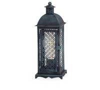 Eglo lámpara de mesa Winsham, luminaria para mesita de noche de metal en pátina verde, iluminador deco oriental para sala, dormitorio y pasillo, casquillo E27