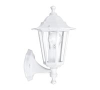 EGLO Lámpara de pared de exterior Laterna 5, luz de exterior de 1 foco | lámpara de pared de aluminio fundido y cristal, color blanco, portalámparas E27, IP44