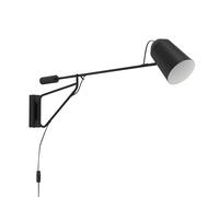 Eglo lámpara de pared de interior Loreto 1, luminaria flexible con brazo giratorio, iluminador de metal en blanco y negro, luz para sala y dormitorio con casquillo E27