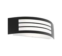 Eglo lámpara de pared exterior Leiros, iluminación para muro, aplique curva | de metal negra con portalámparas E27, IP44