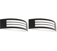 Eglo lámpara de pared exterior Leiros, iluminación para muro, aplique curva (Paquete de 2)