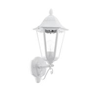 EGLO Lámpara de pared exterior Navedo, lámpara exterior de una luz, aplique | de aluminio fundido y vidrio, color blanco, casquillo E27, IP44