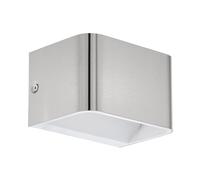Eglo Lámpara de pared LED Sania 4, aplique de una luz, diseño minimalista, proyector de pared interior de aluminio, lámpara para salón, lámpara de pasillo en níquel mate y blanco, largo 13 cm