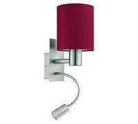 EGLO Lámpara de pared Pasteri, luz de lectura LED para dormitorio, montaje