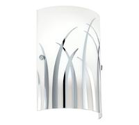Eglo Lámpara de pared Rivato, aplique de pared de 1 luz, elegante | lámpara interior de acero y vidrio con decoración, lámpara para salón, para pasillo en cromo y blanco, casquillo E14